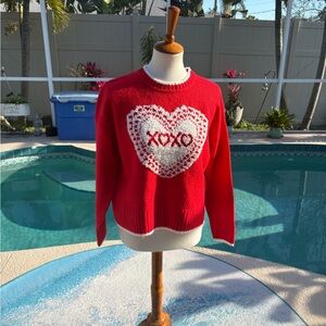 NWT Valentine’s cupcakes & cashmere Red XOXO Heart Sweater